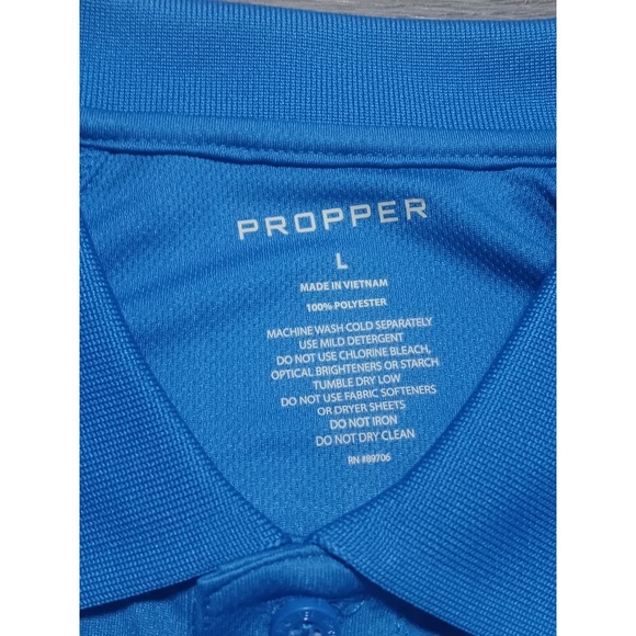 NWT Propper Men's Cobalt Blue Snag Free Polo Uniform Pen Pocket Shirt Size Large - Picture 2 of 6